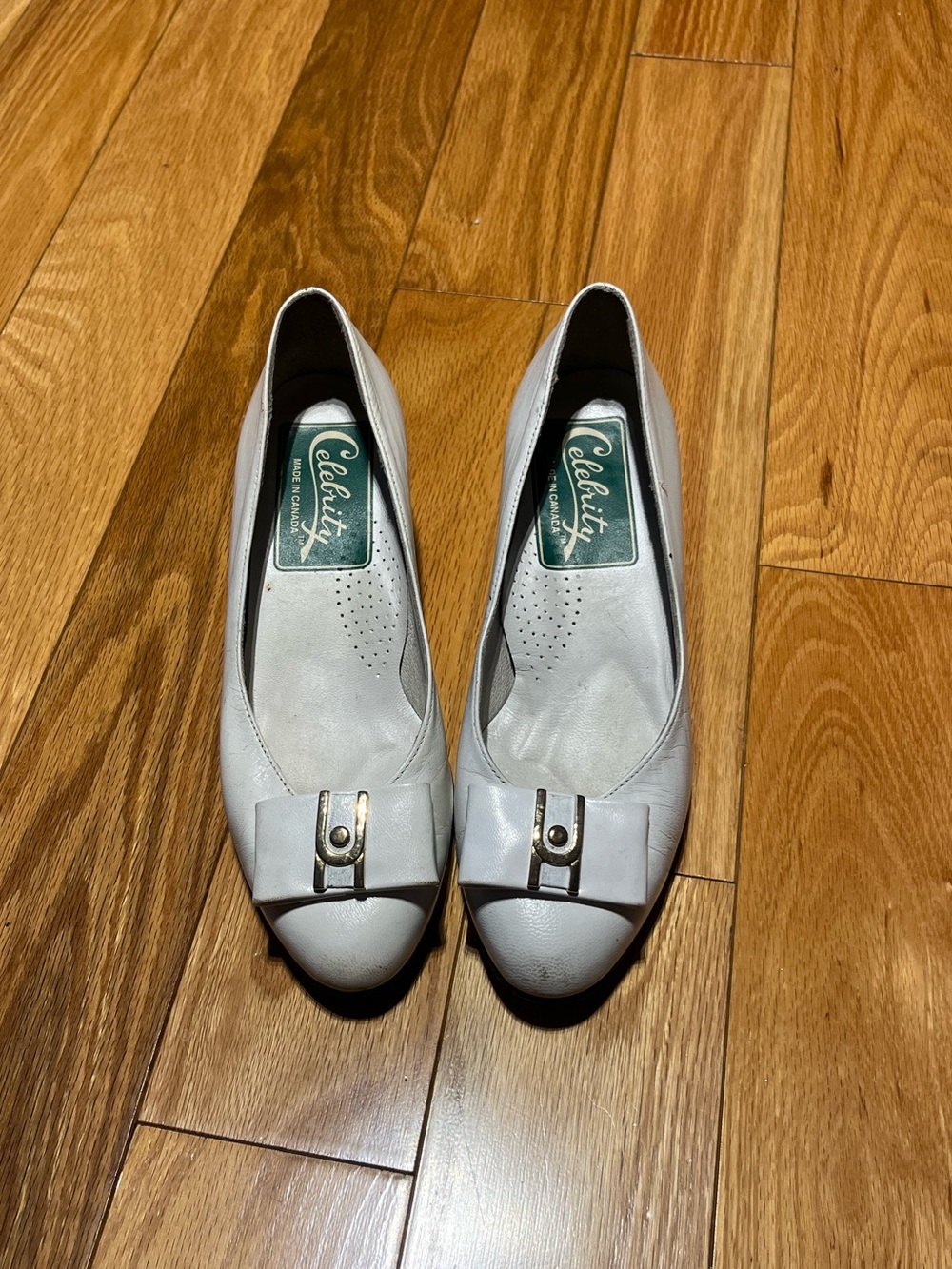 Vintage Leather White Women's Heels